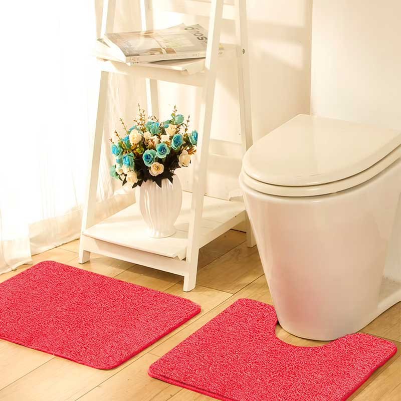 Buy OBSESSIONS Anti-skid Polyester Bath Mat and Contour Mat, 2Pcs